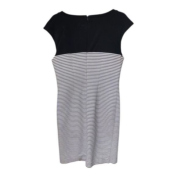 Liz Claiborne Striped Sheath Dress Black White Size M - Picture 3 of 6